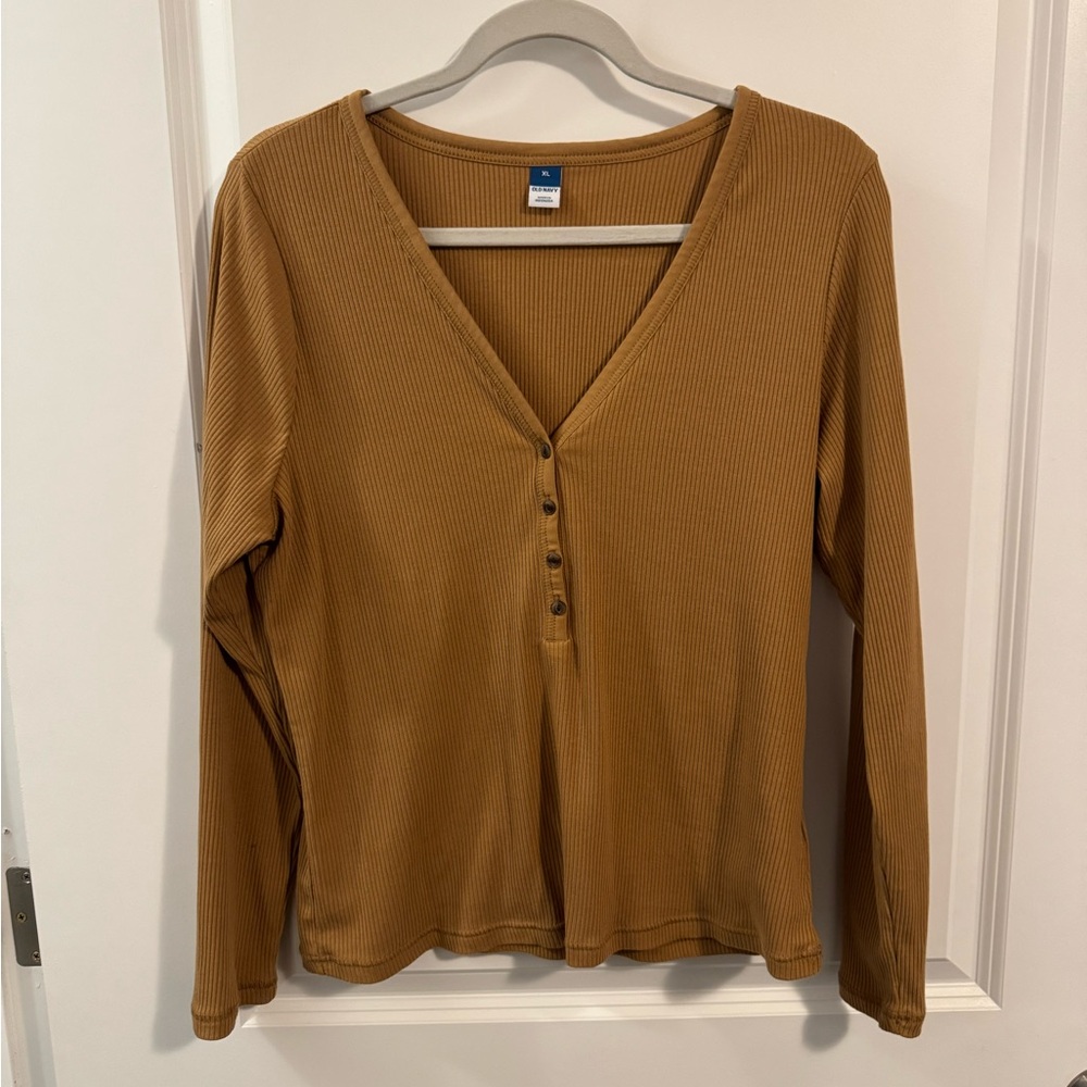 Old Navy Brown Long Sleeve Button Down Shirt